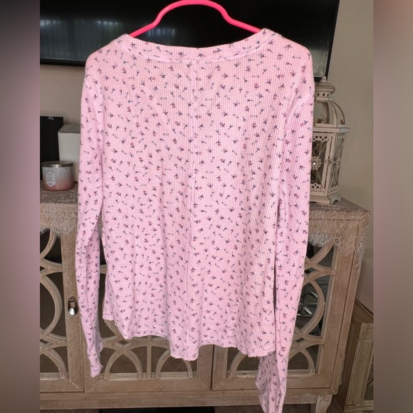 Justice Brand Purple Floral Thermal - Girl Size 10 - Picture 3 of 3